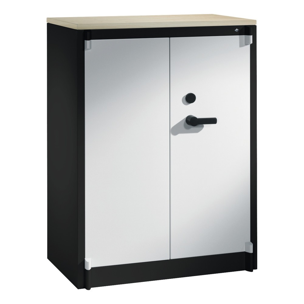 Product afbeelding: Veiligheidsdraaideurkast C+P, 3 OH, hxbxd 1.226 x 930 x 500 mm, zwartgrijs/lichtgrijs, Lichtgrijs