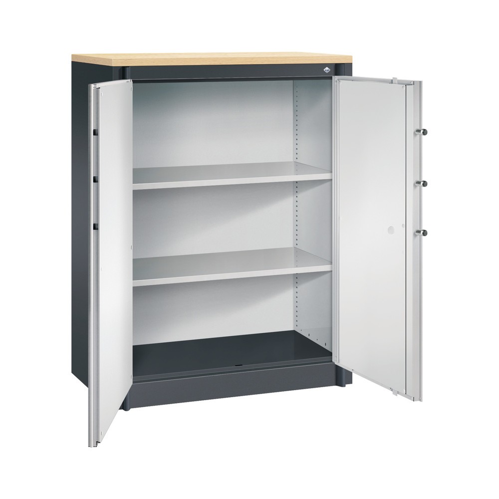 Productafbeelding nr. 3: Veiligheidsdraaideurkast C+P, 3 OH, hxbxd 1.226 x 930 x 500 mm, zwartgrijs/lichtgrijs, Esdoorn