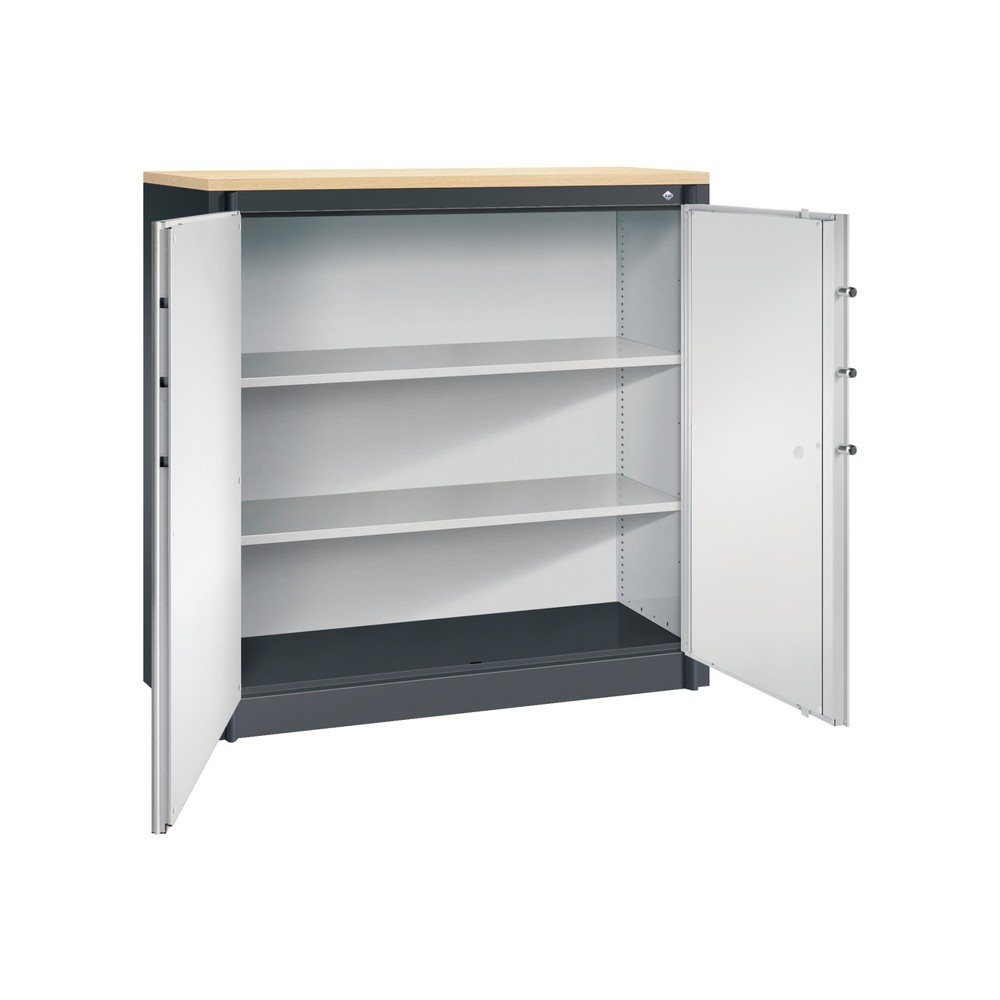 Productafbeelding nr. 3: Veiligheidsdraaideurkast C+P, 3 OH, hxbxd 1.226 x 1.200 x 500 mm, zwartgrijs/lichtgrijs, Esdoorn