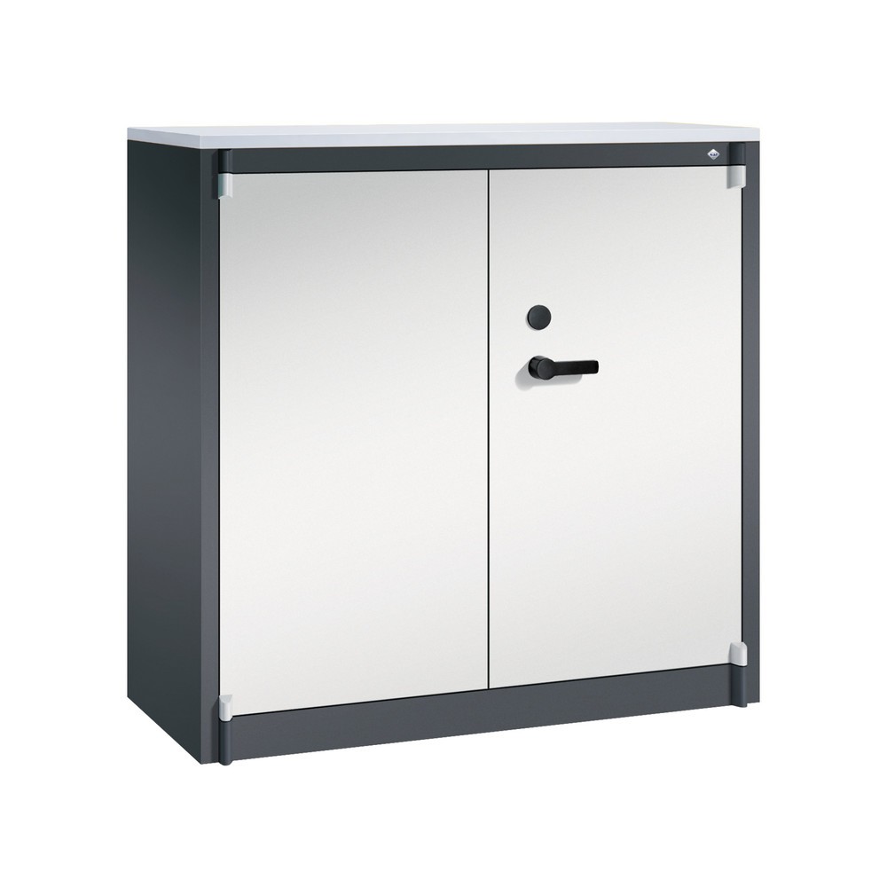 Productafbeelding nr. 1: Veiligheidsdraaideurkast C+P, 3 OH, hxbxd 1.226 x 1.200 x 500 mm, zwartgrijs/lichtgrijs, Lichtgrijs