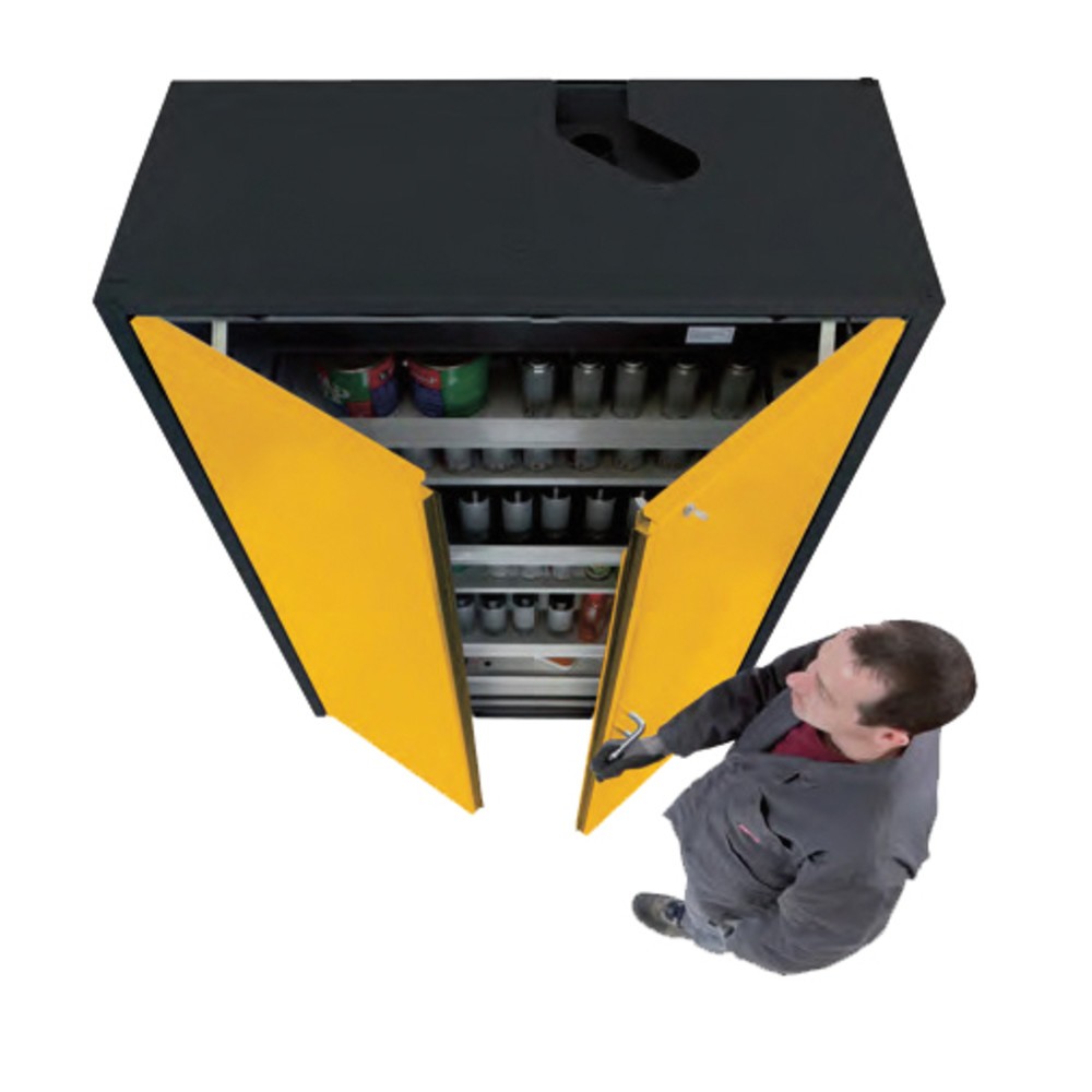 Productafbeelding nr. 4: Veiligheidskast asecos® Q-PEGASUS / type 90, 3 legplanken, h x b x d 1.953 x 599 x 615 mm, witaluminium