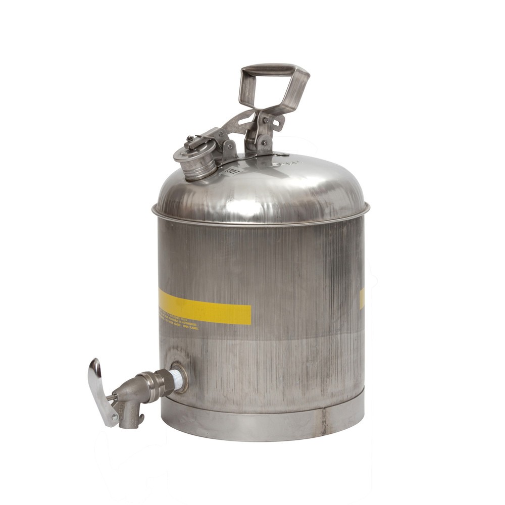 Product afbeelding: Veiligheidskan Justrite® Eagle, roestvrij staal, 19 liter, incl. eco-aftapkraan met neopreen dichting