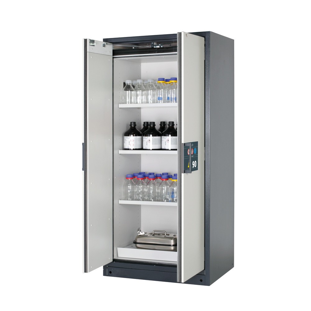 Product afbeelding: Veiligheidskast asecos® Q-PEGASUS / type 90, 3 legborden, hxbxd 1.953 x 893 x 615 mm, lichtgrijs