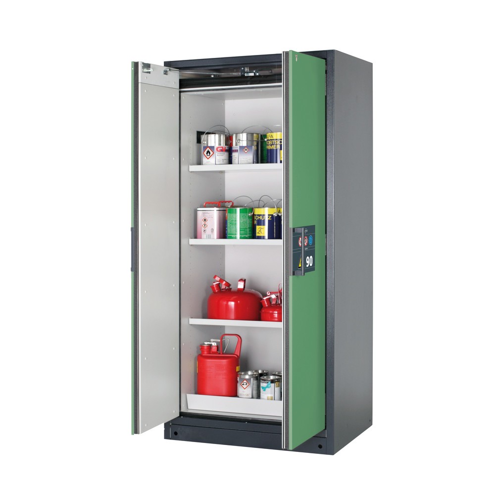 Product afbeelding: Veiligheidskast asecos® Q-PEGASUS / type 90, 3 legborden, hxbxd 1.953 x 893 x 615 mm, resedagroen