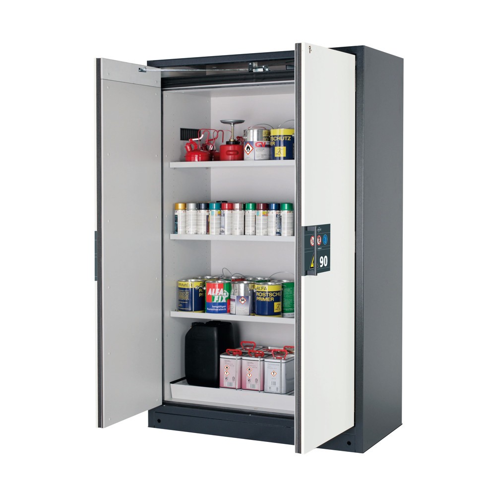 Product afbeelding: Veiligheidskast asecos® Q-PEGASUS/type 90, 3 legborden, hxbxd 1.953 x 1.193 x 615 mm, zuiver wit