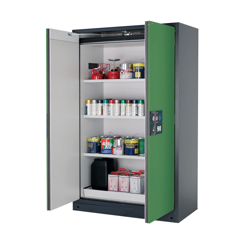 Brandveilige kluis asecos® Q-PEGASUS / type 90, 3 legborden, hxbxd 1.953 x 1.193 x 615 mm, resedagroen Product afbeelding: Brandveilige kluis asecos® Q-PEGASUS / type 90, 3 legborden, hxbxd 1.953 x 1.193 x 615 mm, resedagroen