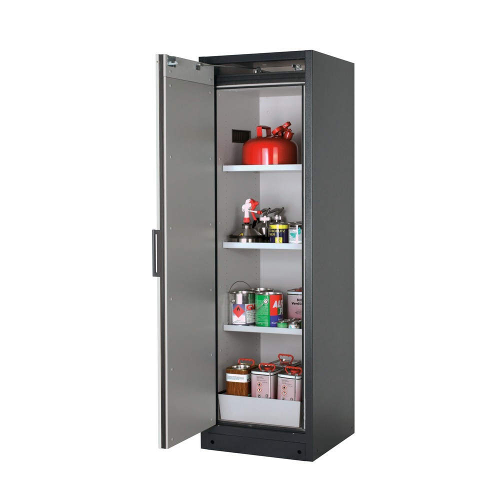 Product afbeelding: Veiligheidskast asecos® Q-PEGASUS / type 90, 3 legplanken, h x b x d 1.953 x 599 x 615 mm, lichtgrijs