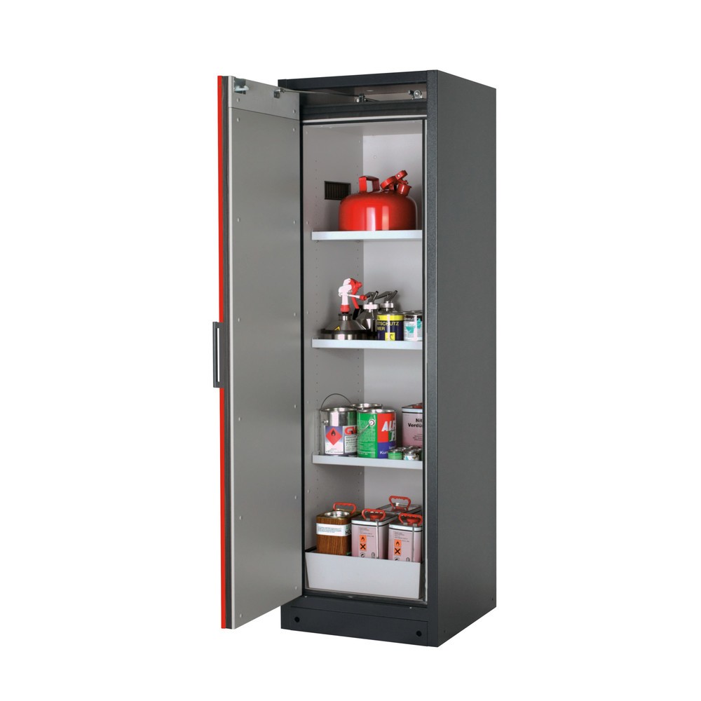 Product afbeelding: Veiligheidskast asecos® Q-PEGASUS / type 90, 3 legplanken, h x b x d 1.953 x 599 x 615 mm, verkeersrood