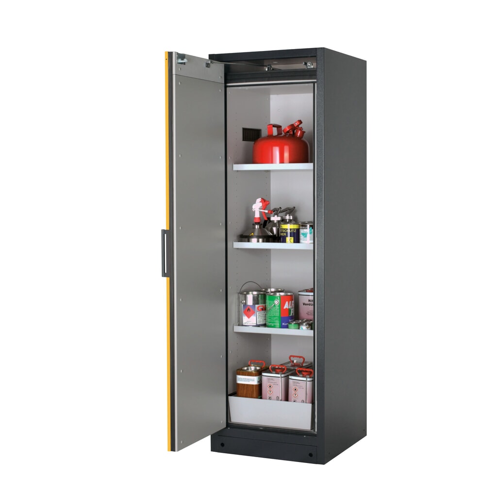 Product afbeelding: Brandveilige kluis asecos® Q-PEGASUS / type 90, 3 legborden, hxbxd 1.953 x 599 x 615 mm, goudgeel