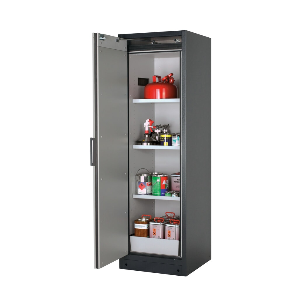 Brandveilige kluis asecos® Q-PEGASUS / type 90, 3 legborden, hxbxd 1.953 x 599 x 615 mm, zilver Product afbeelding: Brandveilige kluis asecos® Q-PEGASUS / type 90, 3 legborden, hxbxd 1.953 x 599 x 615 mm, zilver