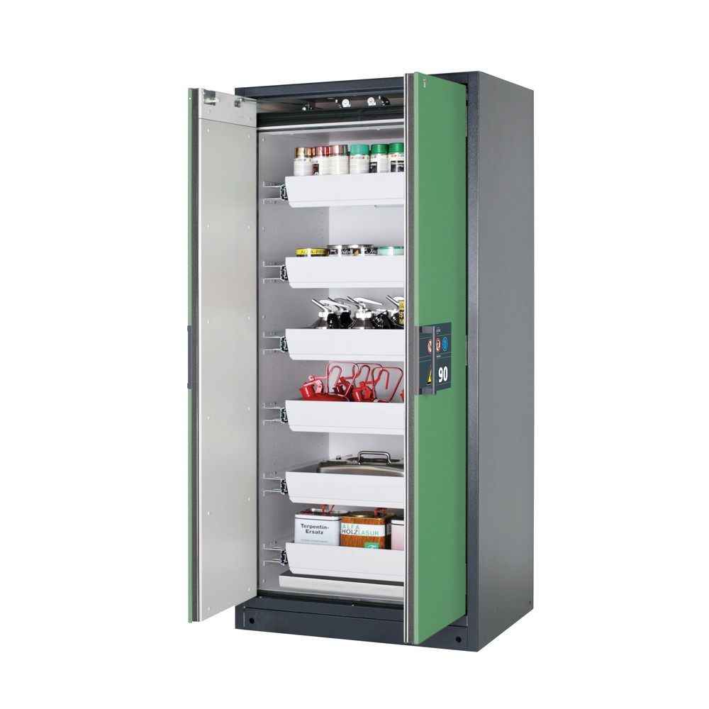 Product afbeelding: Veiligheidskast asecos® Q-PEGASUS / type 90, 6 uittrekbare lekbakken, hxbxd 1.953 x 893 x 615 mm, resedagroen