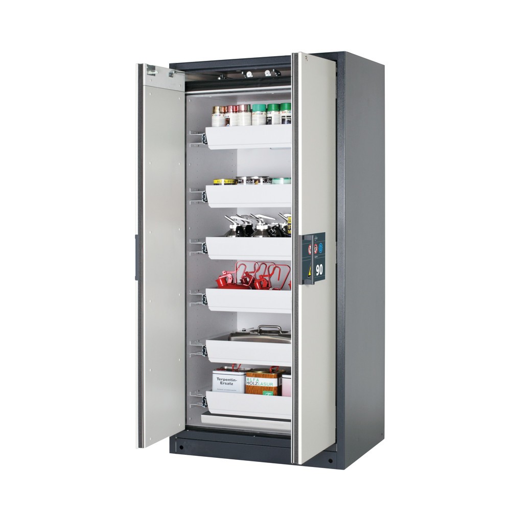Product afbeelding: Veiligheidskast asecos® Q-PEGASUS / type 90, 6 uittrekbare lekbakken, hxbxd 1.953 x 893 x 615 mm, lichtgrijs