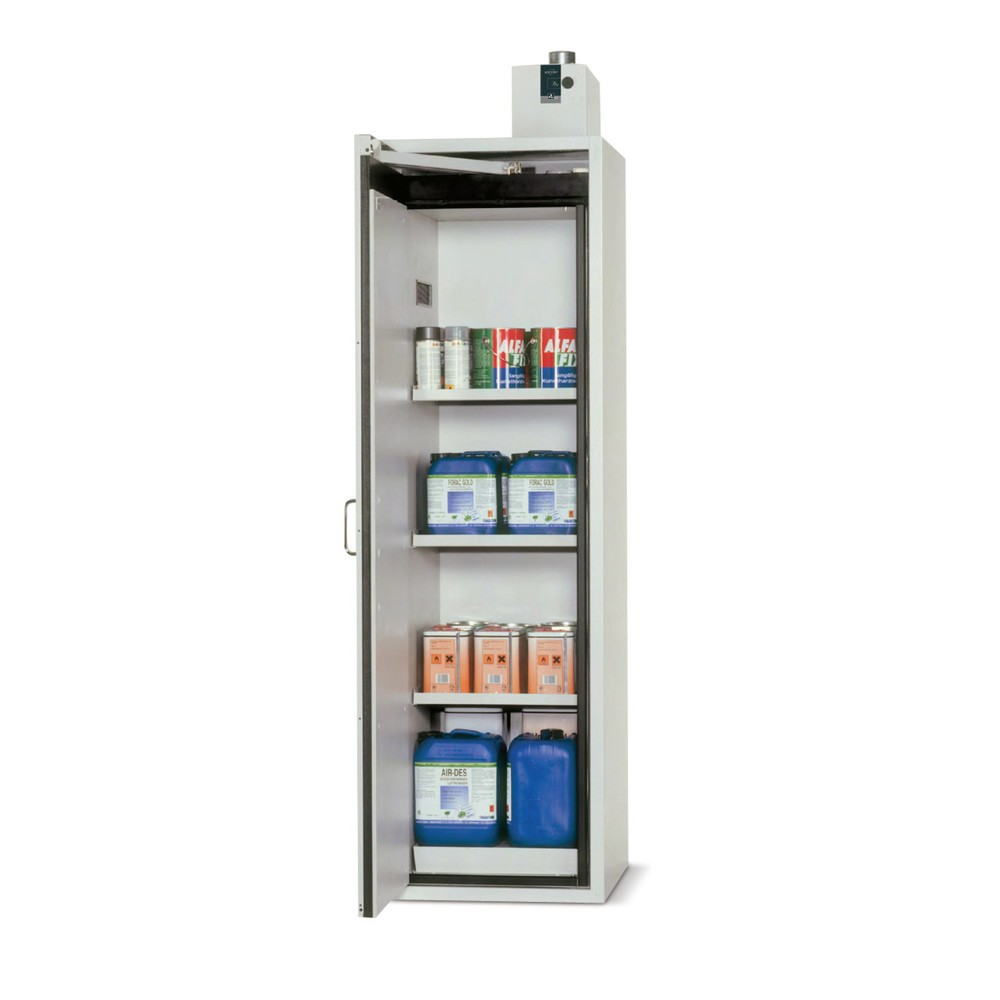 Product afbeelding: Veiligheidskast asecos® S-CLASSIC/type 90, hxbxd 1.968 x 600 x 615 mm, lichtgrijs