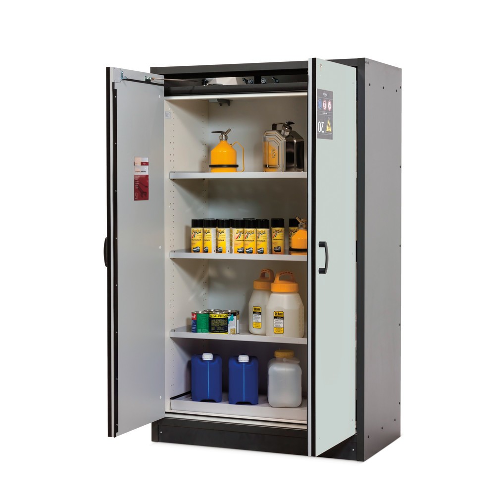 Product afbeelding: Veiligheidskast asecos® type 30, hxbxd 1.947 x 564 x 620 mm, antracietgrijs / lichtgrijs