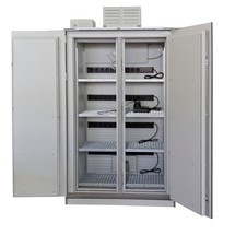 Productafbeelding nr. 3: Veiligheidskast PRIORIT PRIOLIN voor lithium-ion accu’s, 4 roosterlegborden, lekbak, besturingseenheid 400 V / AC, 2 x 10 stopcontacten