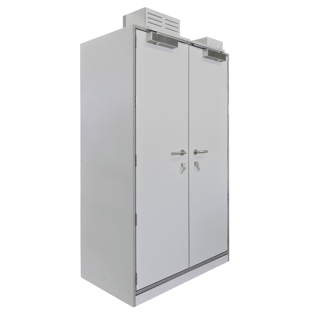 Product afbeelding: PRIORIT accu-veiligheidskast voor lithium-ion batterijen PRIOLIN, 4 roosterplanken, lekbak, regeleenheid 230 V / AC