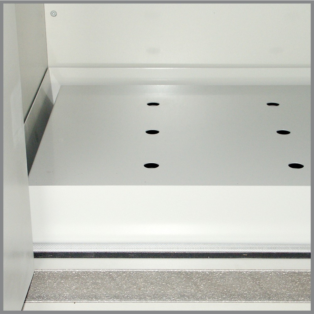 Product afbeelding: Lekbak met geperforeerde plaat voor veiligheidskast type 90, roestvrij staal, b x d 513 x 472 mm
