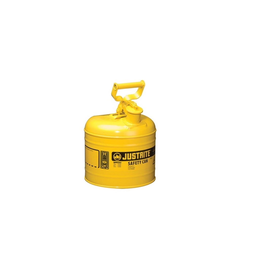 Product afbeelding: Veiligheidsreservoir Justrite type I, klapgreep, geel, 7,5 liter