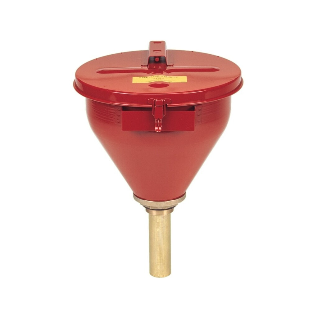 Veiligheidsvatentrechter Justrite, vlamdover 150 mm, rood Product afbeelding: Veiligheidsvatentrechter Justrite, vlamdover 150 mm, rood