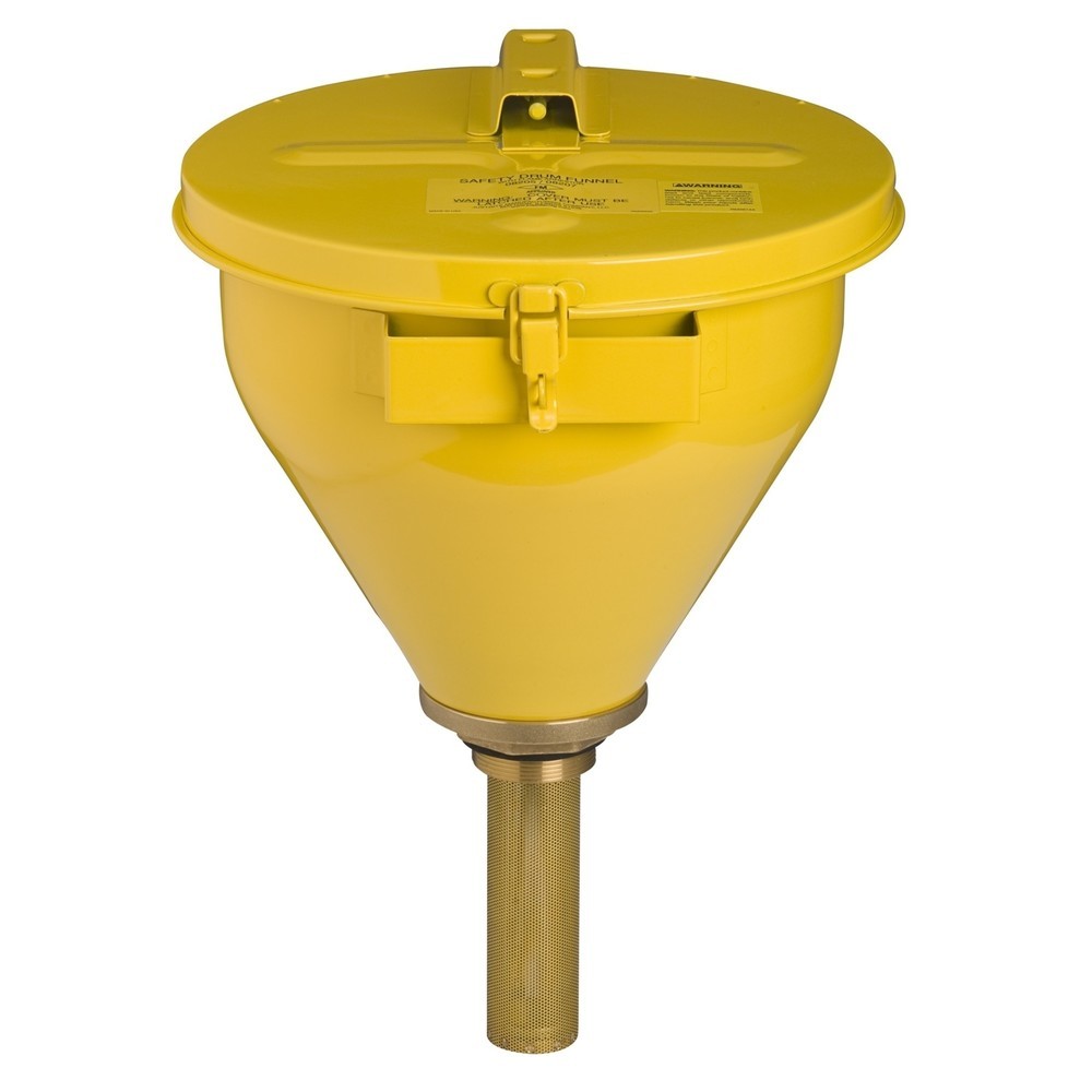 Product afbeelding: Veiligheidsvatentrechter Justrite, vlamdover 150 mm, geel