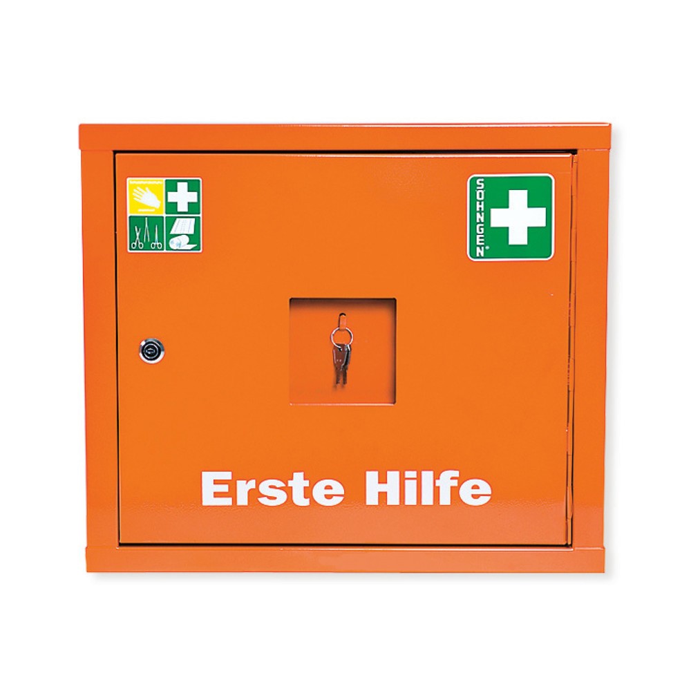 Product afbeelding: Verbandkast SÖHNGEN® JUNIORSAFE oranje met inhoud DIN 13157