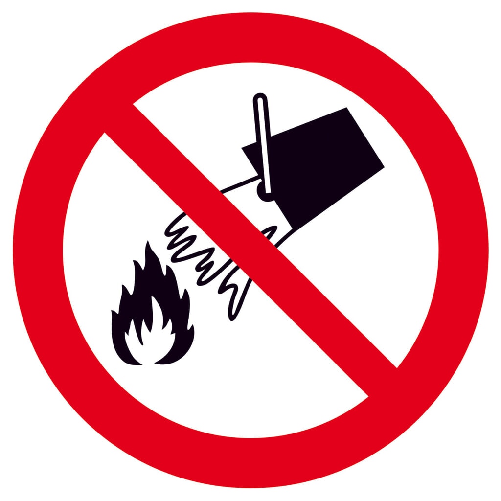Verbodsbord – Met water blussen verboden