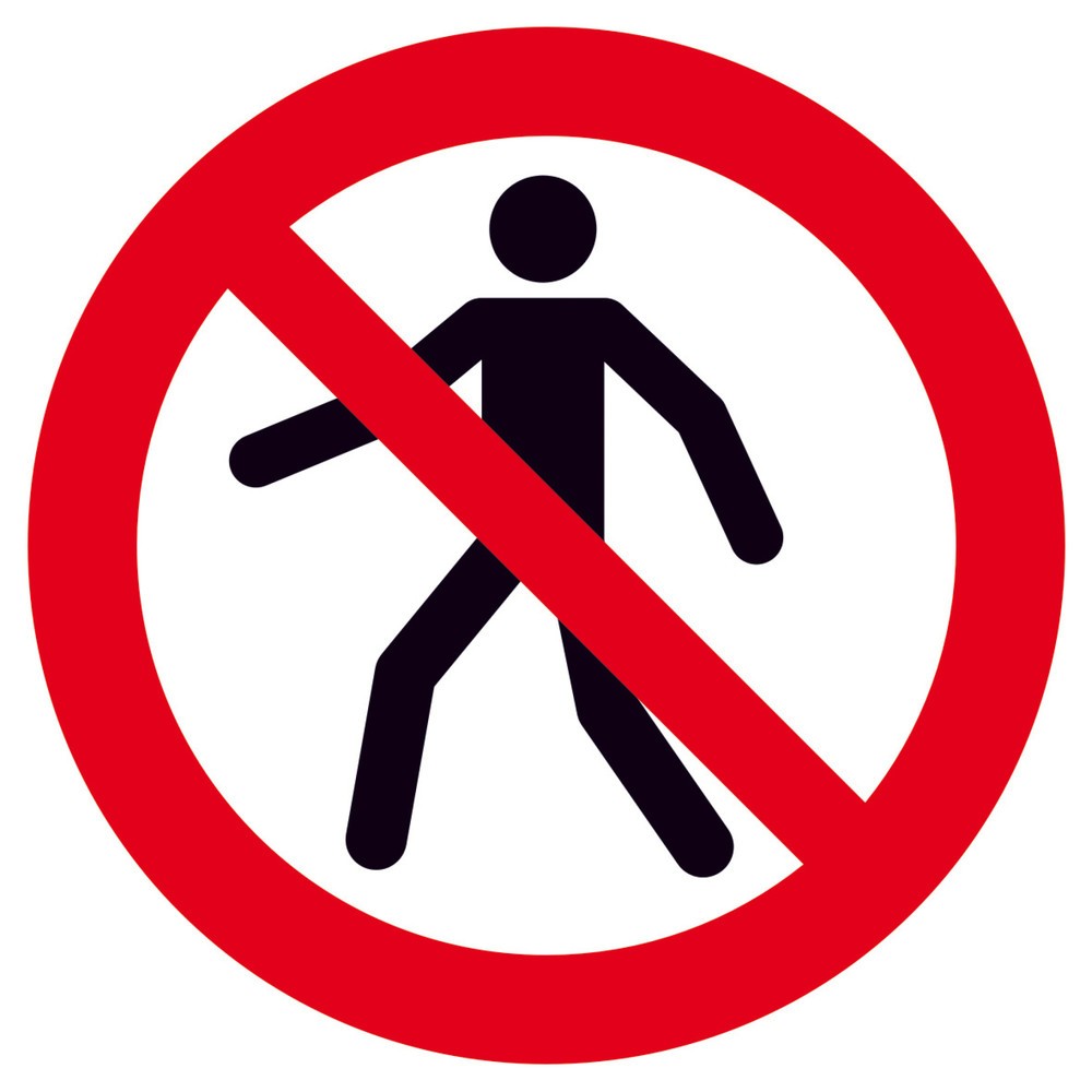 Product afbeelding: Verboden voor voetgangers, Ø 100 mm, folie