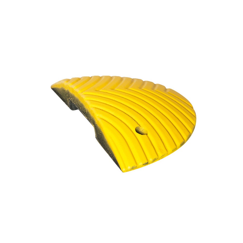 Product afbeelding: Verkeersdrempel Recycling, < 10 km/u, afsluitelement met groef, geel