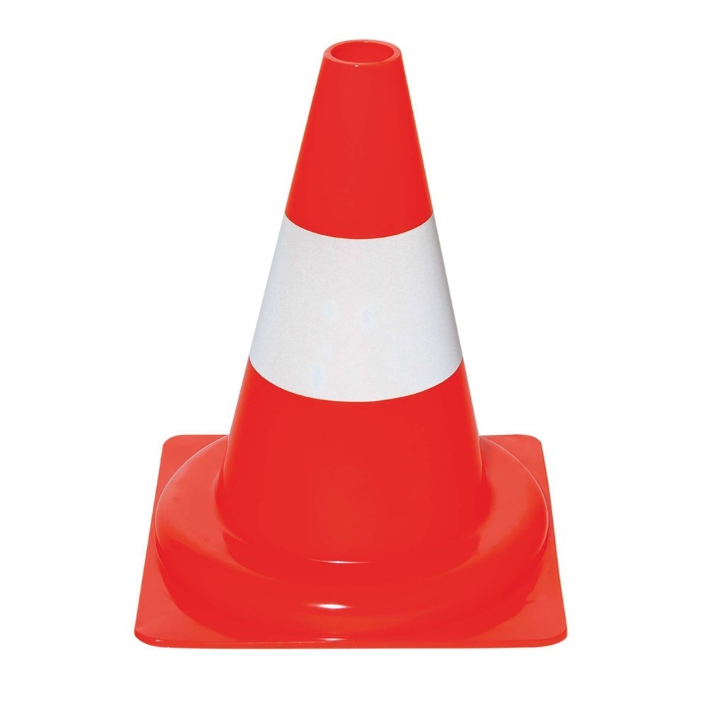 Product afbeelding: Verkeerskegel MORAVIA van pvc, reflecterend, 1 witte ring, hoogte 300 mm