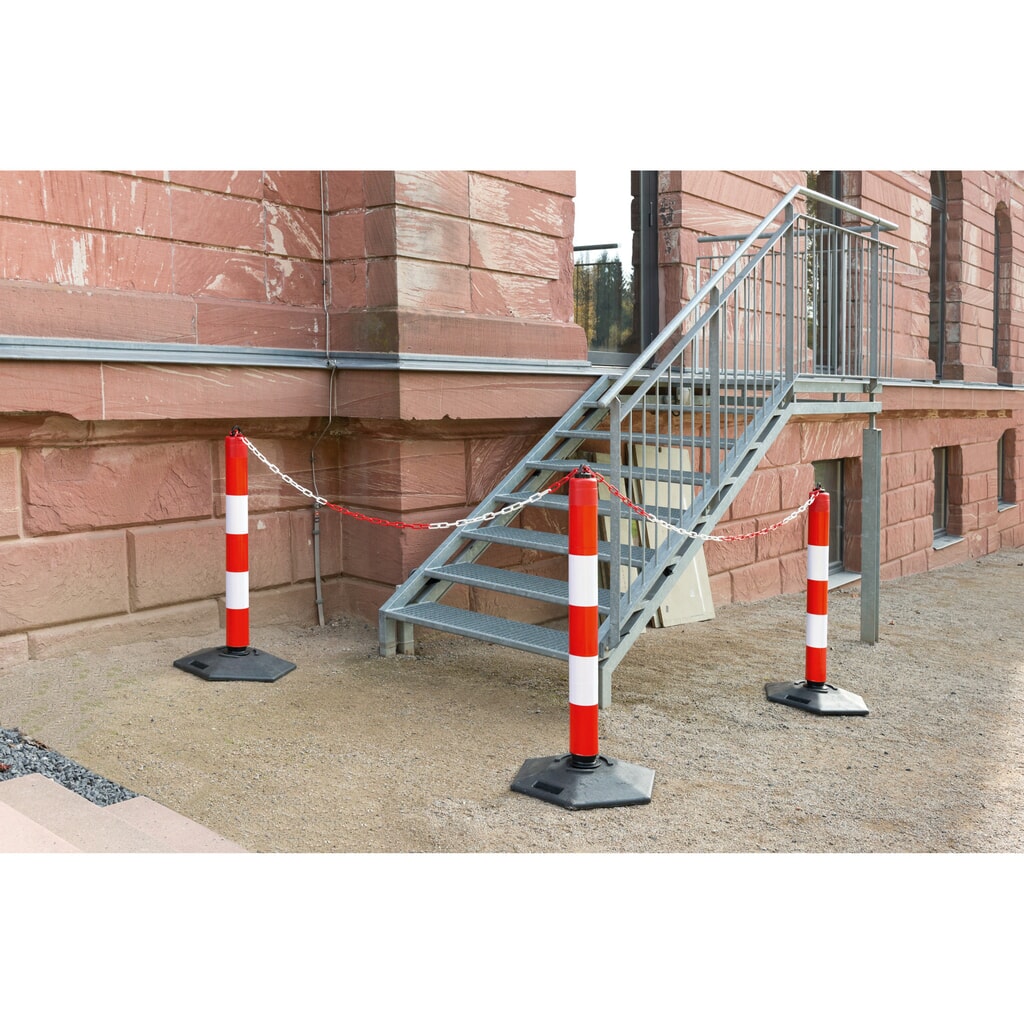 Verkeerspaal LeitPin met oogkap, rood/wit reflecterend Productafbeelding nr. 3: Verkeerspaal LeitPin met oogkap, rood/wit reflecterend