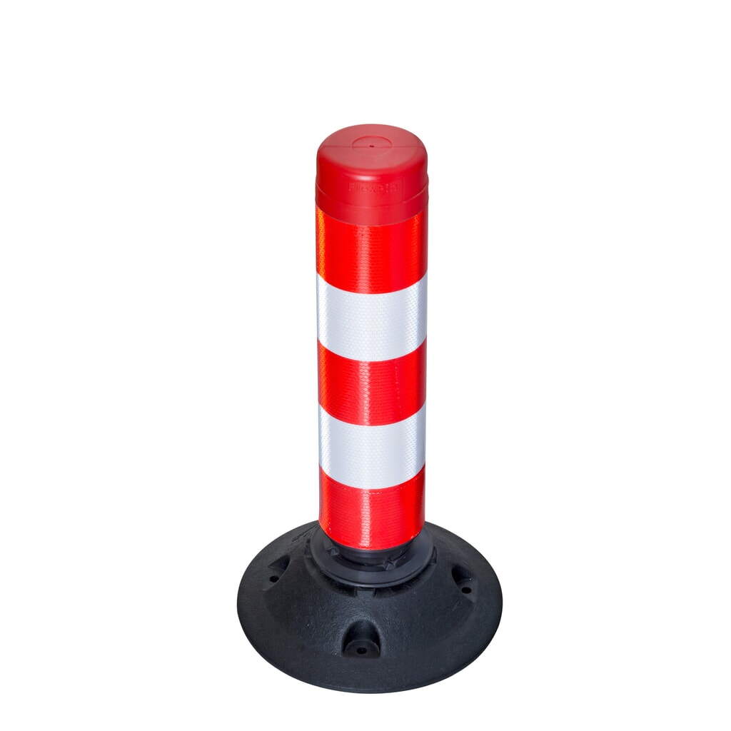 Verkeerszuil FlexPin, rood/wit, hoogte 460 mm Product afbeelding: Verkeerszuil FlexPin, rood/wit, hoogte 460 mm