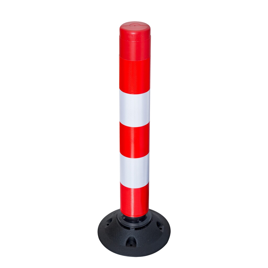 Verkeerszuil FlexPin, rood/wit, hoogte 760 mm Product afbeelding: Verkeerszuil FlexPin, rood/wit, hoogte 760 mm