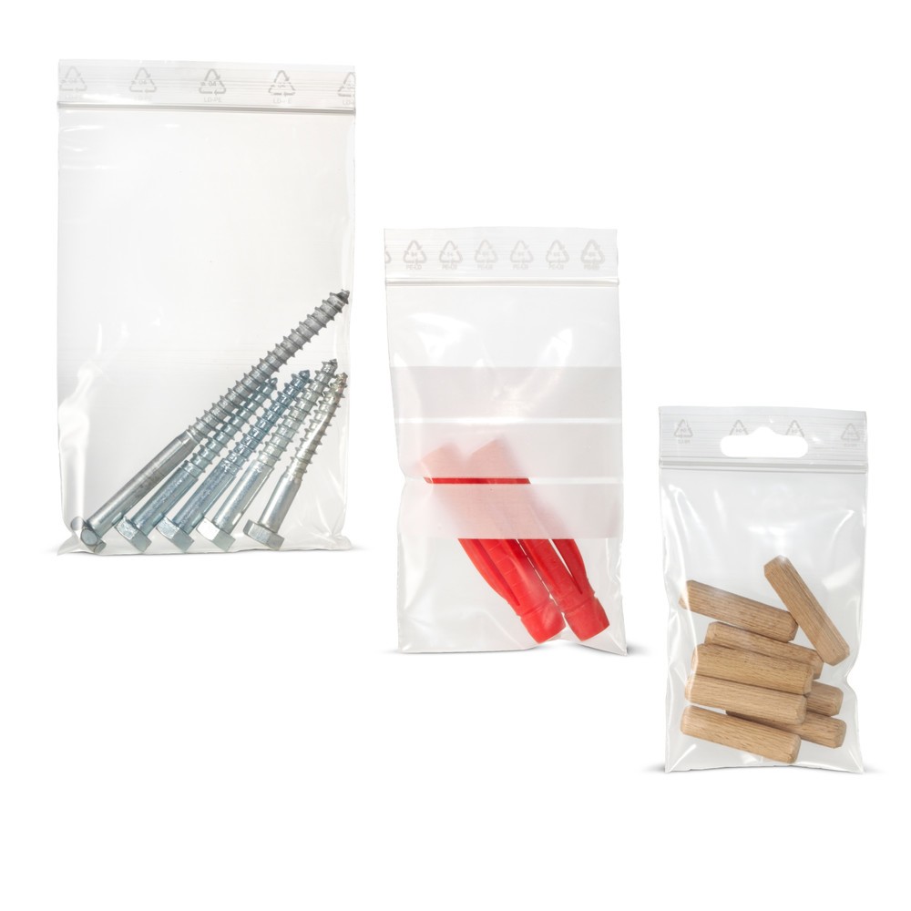 Product afbeelding: Verpakkingszakje met zipsluiting, onbedrukt, bxl 60 x 130 mm