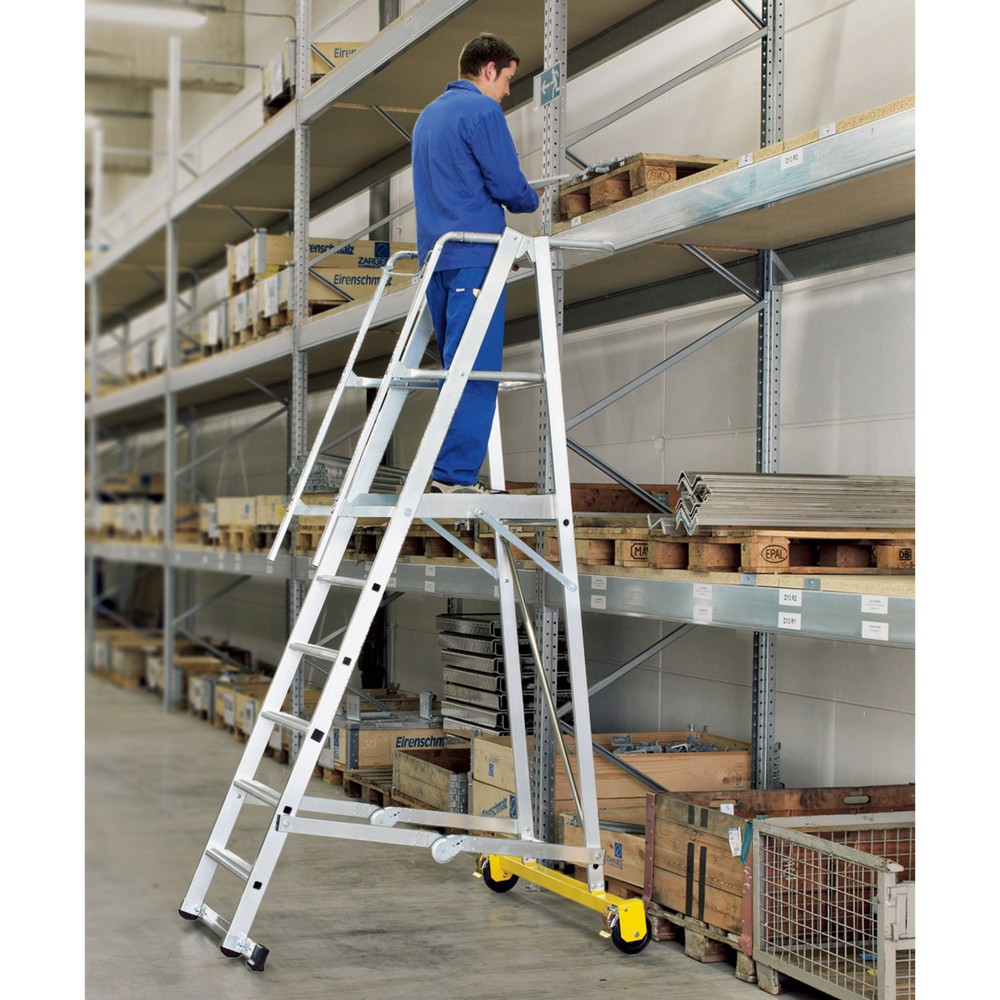 Product afbeelding: Verrijdbare bordestrap ZARGES, klapbaar, 6 treden