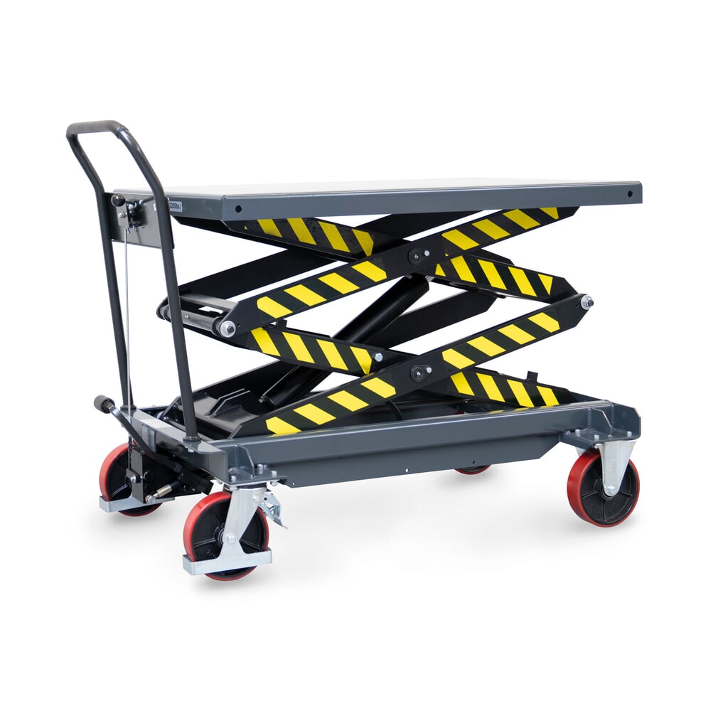 Verrijdbare heftafel fetra® met dubbele schaar, laadvlak 1.200 x 800 mm, draagvermogen 1.000 kg Product afbeelding: Verrijdbare heftafel fetra® met dubbele schaar, laadvlak 1.200 x 800 mm, draagvermogen 1.000 kg