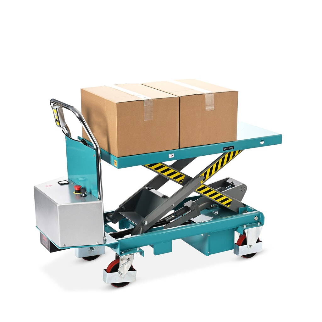 Verrijdbare schaarheftafel Ameise® elektrisch, cap. 500 kg, à 1.010 x 520 mm Productafbeelding nr. 4: Verrijdbare schaarheftafel Ameise® elektrisch, cap. 500 kg, à 1.010 x 520 mm