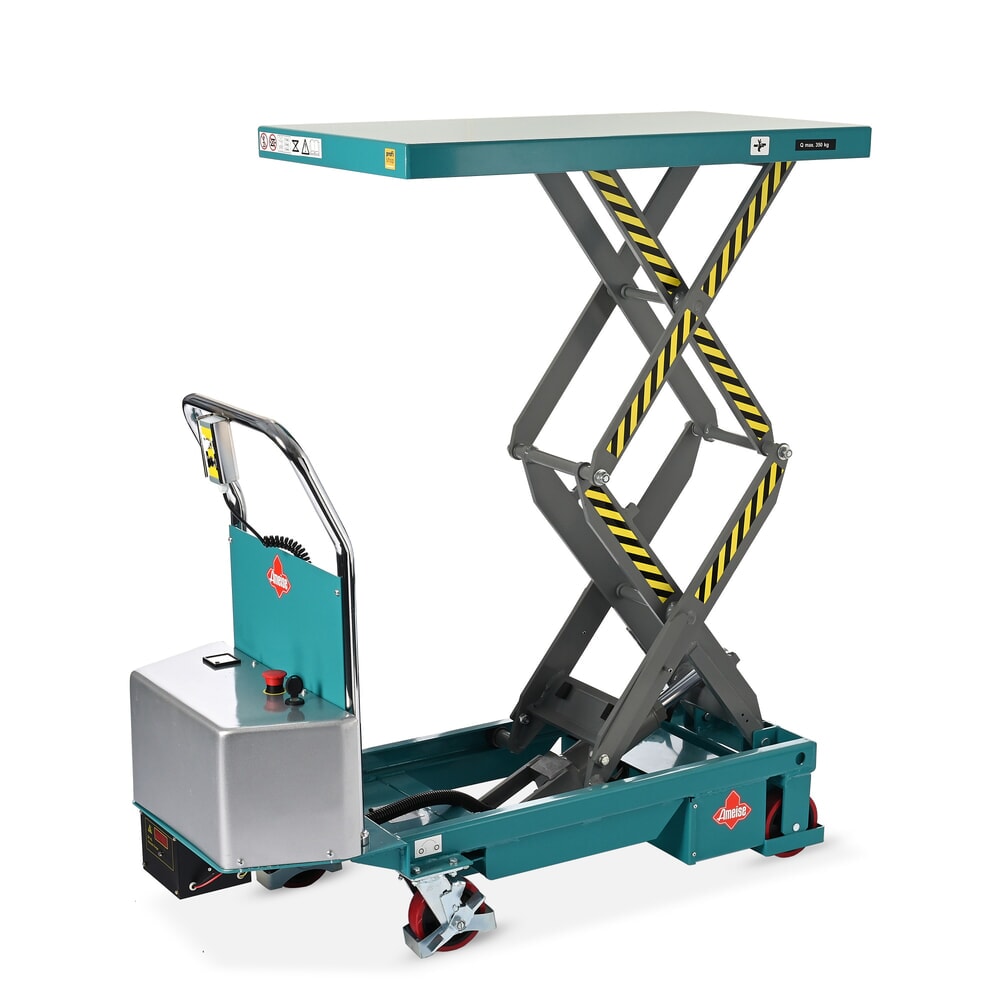 Product afbeelding: Verrijdbare schaarheftafel Ameise® LTT 0,35 met dubbele schaar, elektrisch, draagvermogen 350 kg, platform 910 x 500 mm