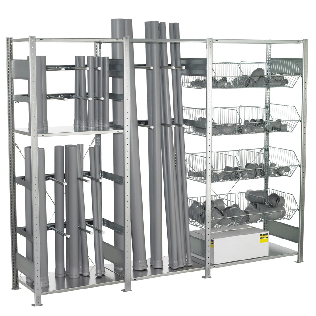 Verticale stelling met gaaskorven SCHULTE, hxbxd 2.000 x 2.500 x 500 mm Product afbeelding: Verticale stelling met gaaskorven SCHULTE, hxbxd 2.000 x 2.500 x 500 mm