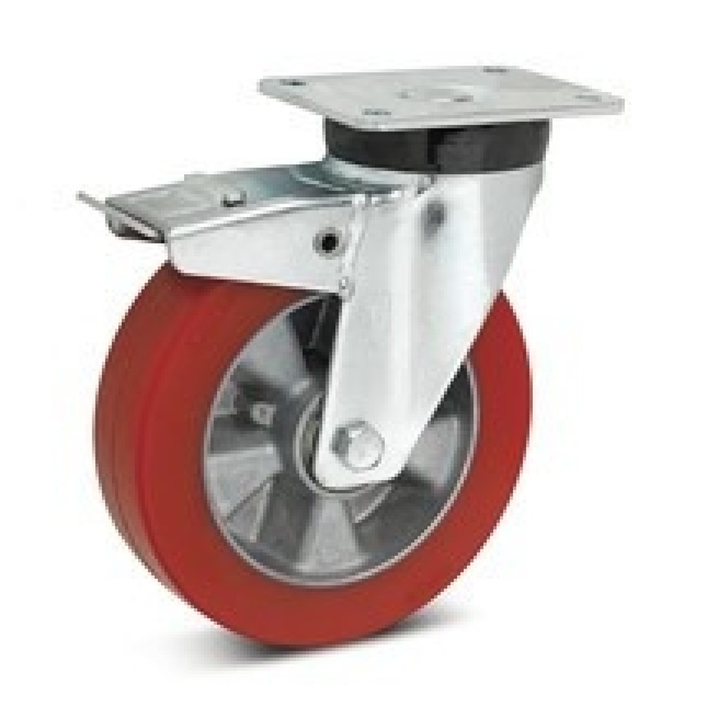 Product afbeelding: Vervangende TPE bokwielen Ameise® wagen, incl. rem, diameter x breedte 200 x 40 mm, grijs