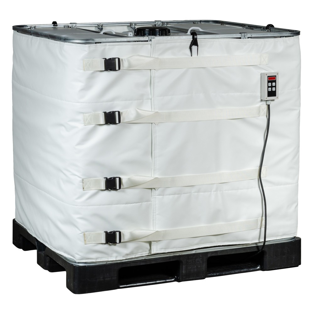 Product afbeelding: Verwarmingsmantel Kuhlmann voor IBC containers voor de levensmiddelen- en farmaceutische industrie, 1.000 l, digitale temperatuurregelaar, 0-40ºC, 230 V, 1.300 W, lxh 4.400 x 1.000 mm