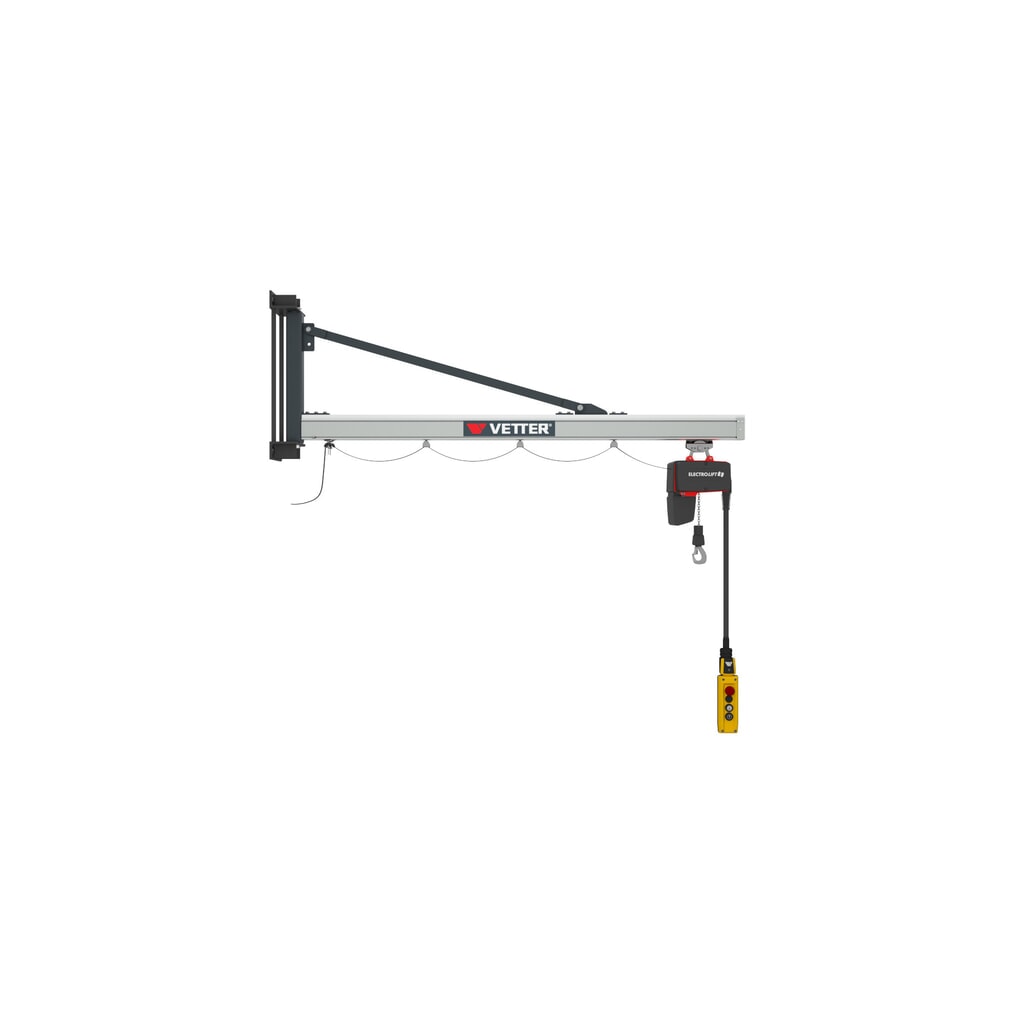 Product afbeelding: Zwenkkraan VETTER® incl. elektrische takel LIFTKET, wanduitvoering, reikwijdte 1.900 mm, draagvermogen 125 kg