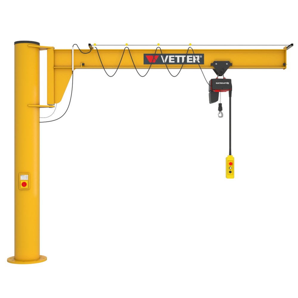 VETTER zwenkkraan incl. LIFTKET elektrische takel, kolomuitvoering, lage constructie, incl. bevestigingsmateriaal