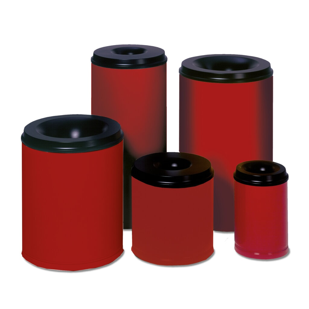 Vuurdovende prullenmand VAR®, brandveilig, 15 liter, vuurrood Product afbeelding: Vuurdovende prullenmand VAR®, brandveilig, 15 liter, vuurrood