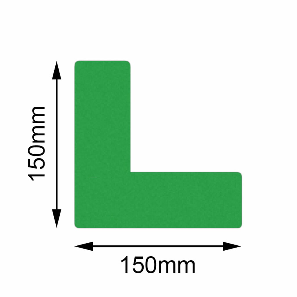 Product afbeelding: Mehlhose vloermarkeerder Safety hoekvormig, groen, 150 x 150 mm, 10 stuks/VE