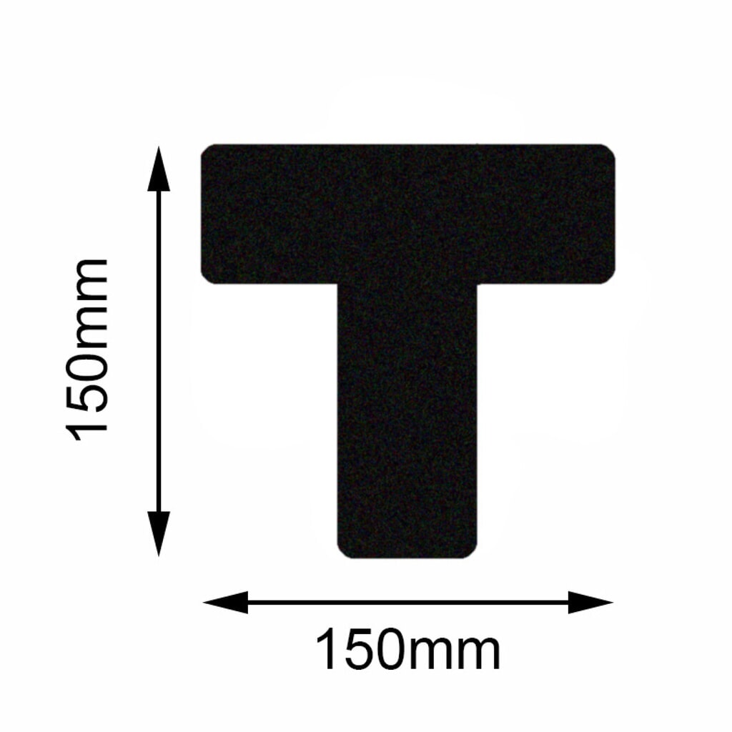 Product afbeelding: Mehlhose vloermarkeerder Safety T-vorm, zwart, 150 x 150 mm, 10 stuks/VE