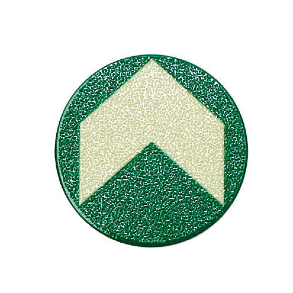 Product afbeelding: SafetyMarking® Vloermarkeringspijl, groen-fluorescerend, Ø 95 mm