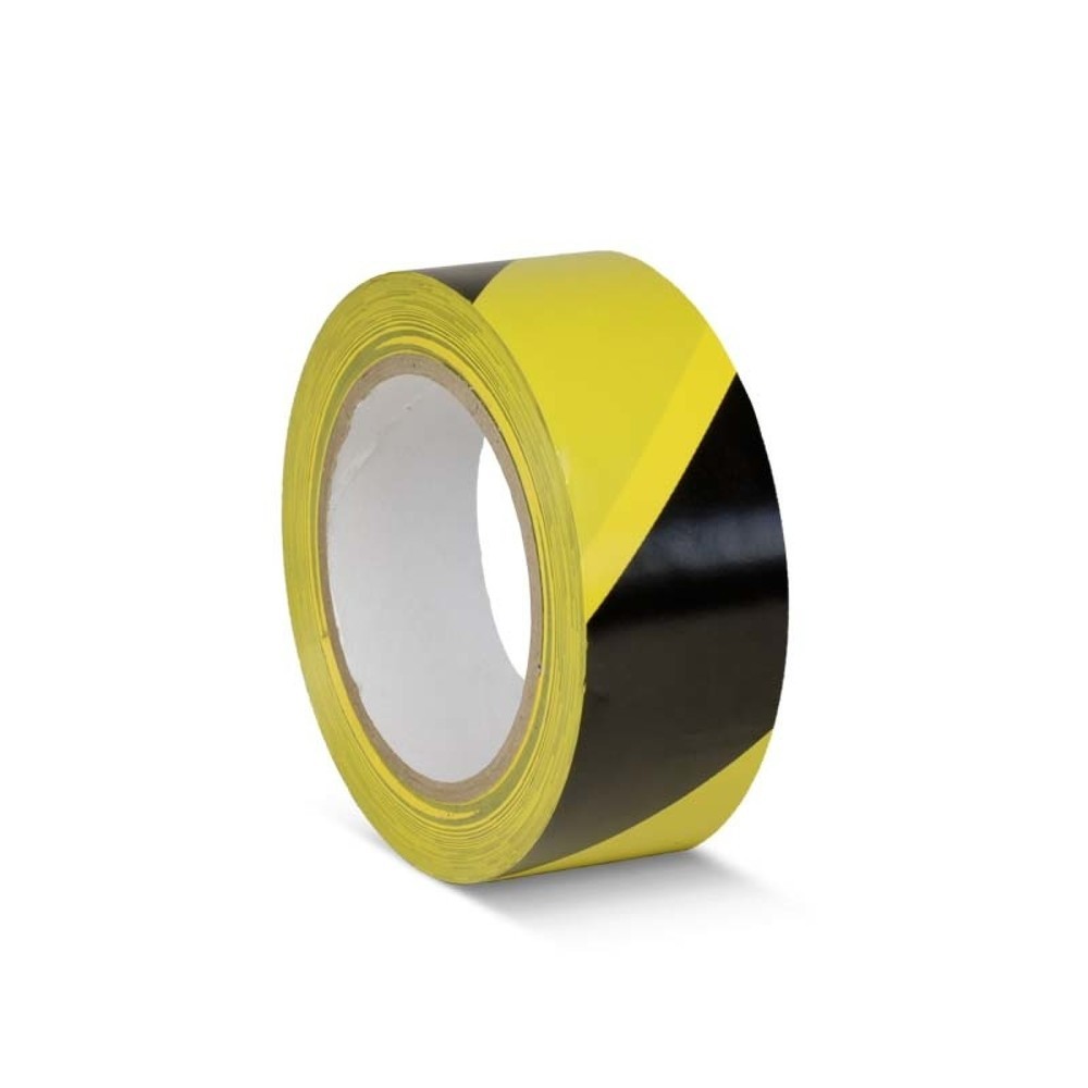 Product afbeelding: Vloermarkeringstape van pvc, breedte 50 mm, rollengte 33 m, zwart / geel gestreept