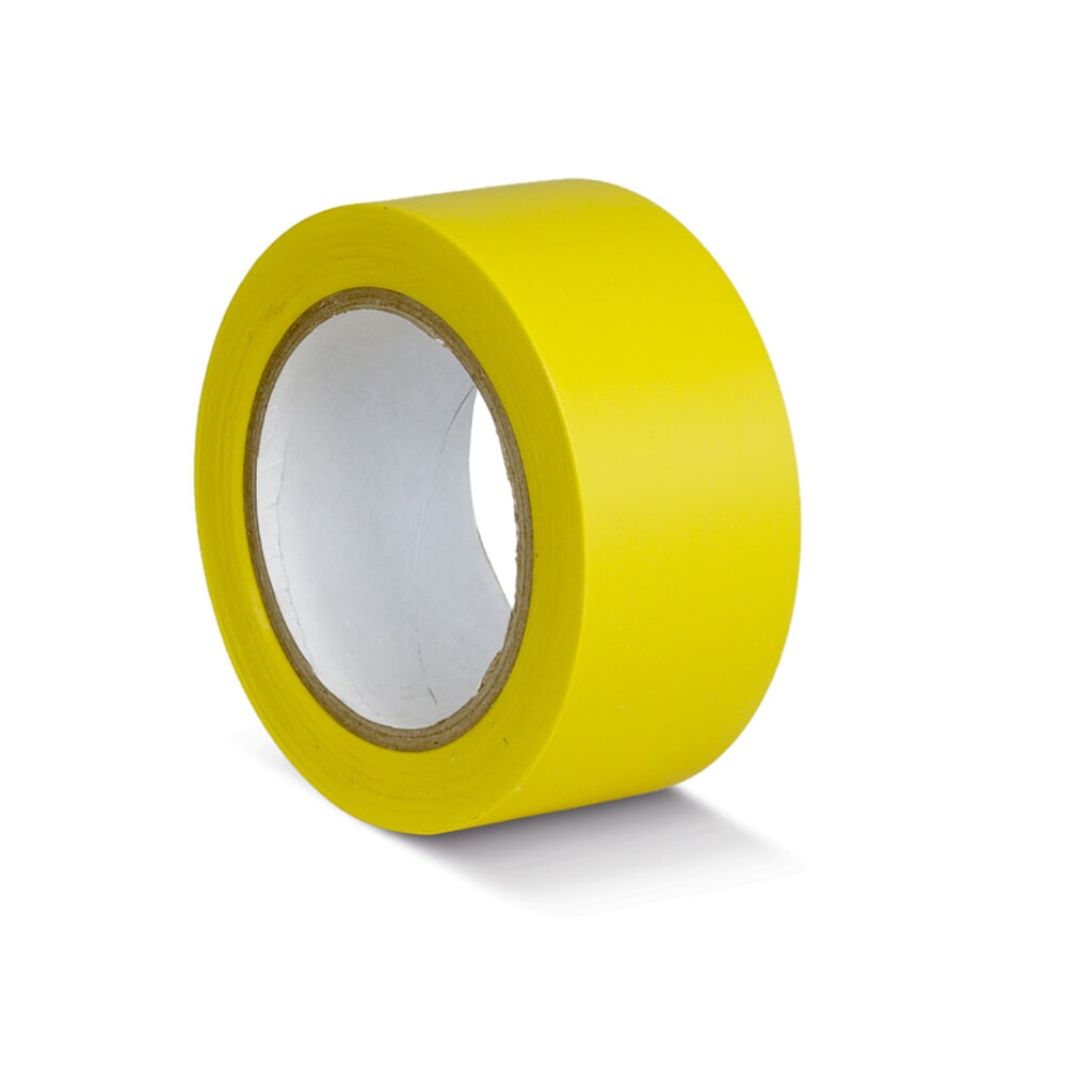 Vloermarkeringstape van pvc, breedte 50 mm, rollengte 33 m, geel Product afbeelding: Vloermarkeringstape van pvc, breedte 50 mm, rollengte 33 m, geel