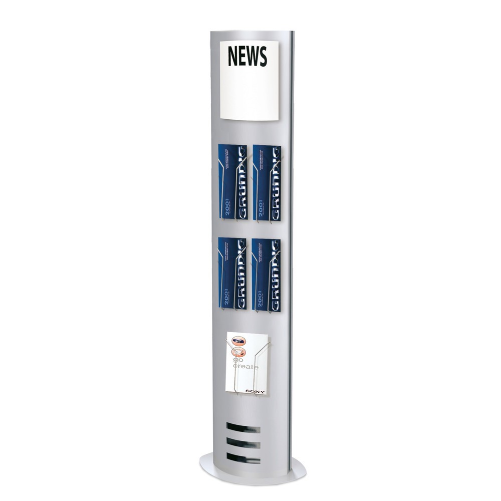 Product afbeelding: Vloerstandaard voor brochures, zuilmodel, h x b x d 1.850 x 770 x 330 mm