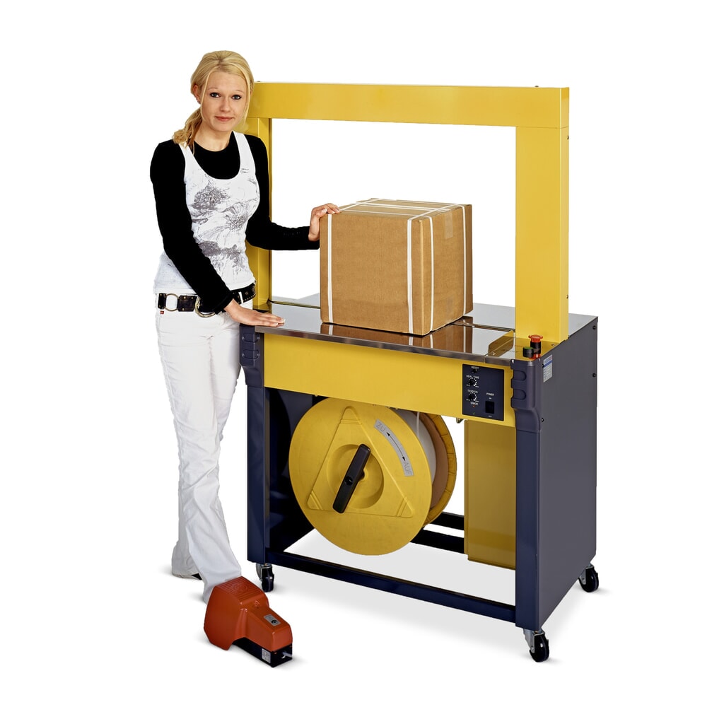 Product afbeelding: Volautomatische omsnoeringsmachine voor PP-band, voor bandbreedte 5, 9 en 12 mm, hxbxd 1.339 x 915 x 600 mm